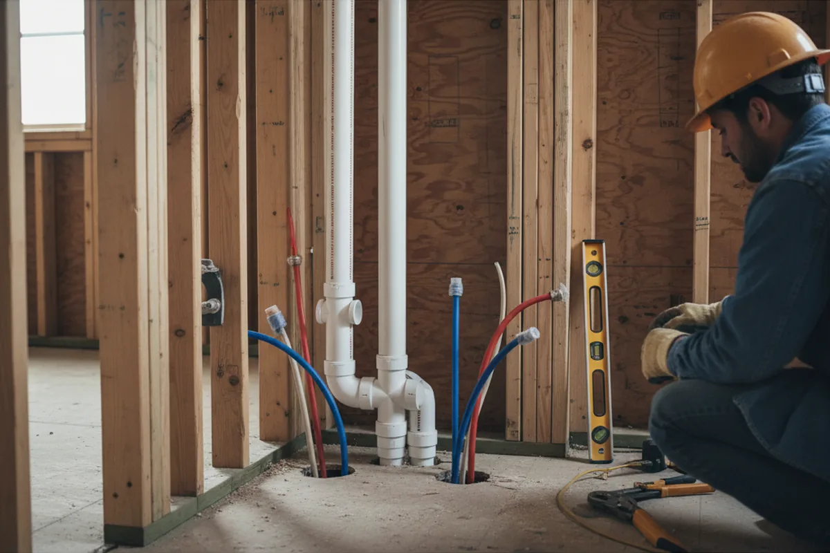Drain and supply rough-in during Drain Cleaning in Cascade